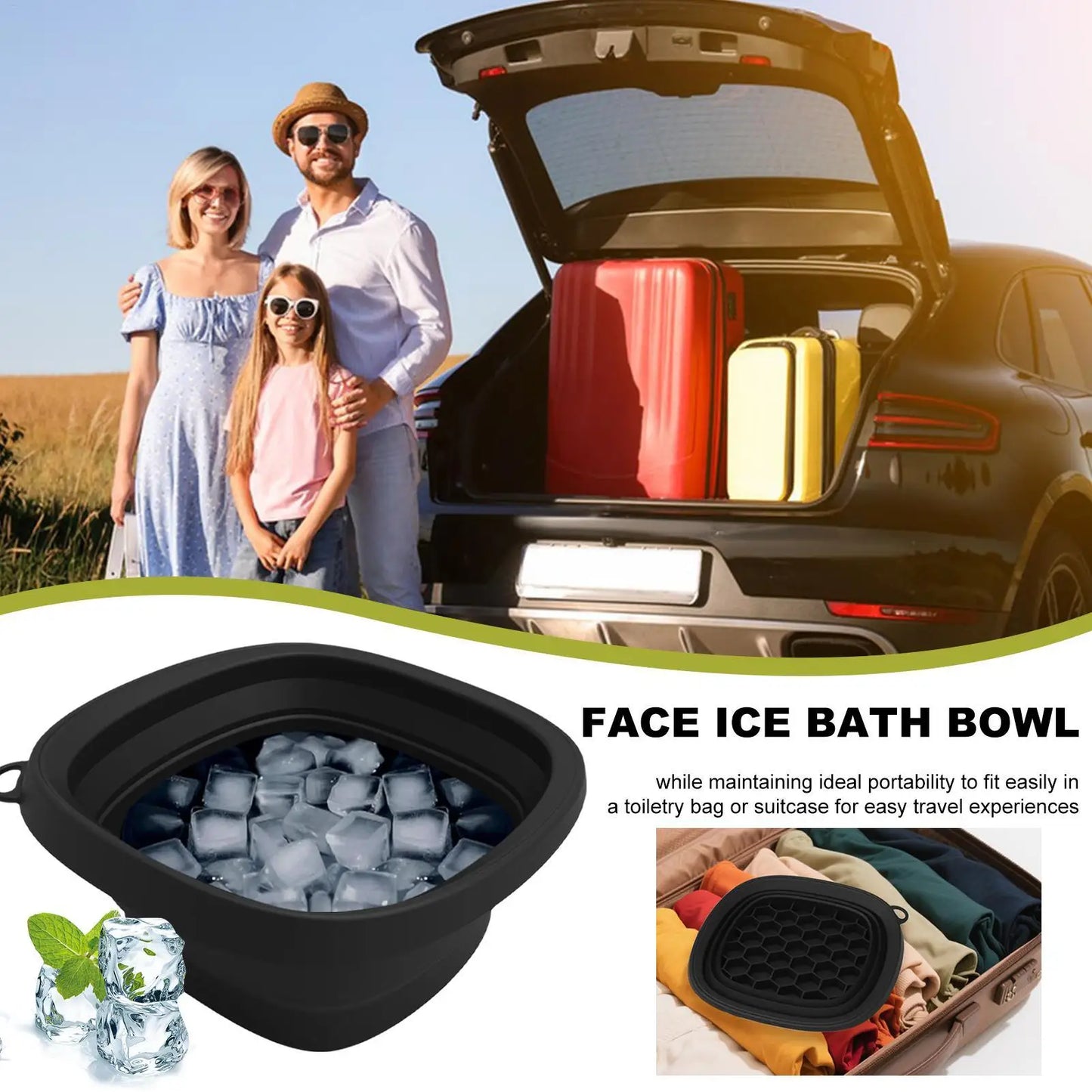 Foldable Face Ice Bath Bowl - Cold Therapy Skincare Tool