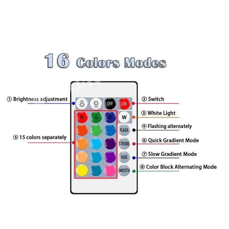 RGB LED Smart Bulb - 16 Colors with Remote Control