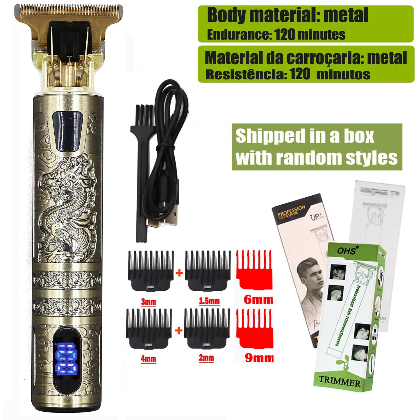 T9 Professional Hair Clipper - Electric Trimmer for Men