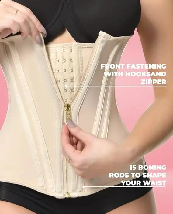 Waist Trainer for Women Tummy Control Workout Waist Cincher Corset Shapewear Postpartum Body Shaper with Zipper Hook