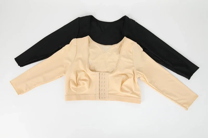 Upper Arm Shaper Sleeve Compression Top Women Push Up Breast Post Surgery Front Closure Bra Shapewear Back Support Cropped Tops