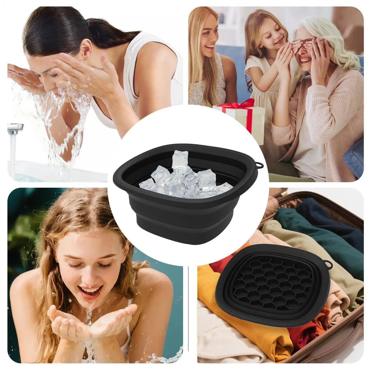 Foldable Face Ice Bath Bowl - Cold Therapy Skincare Tool