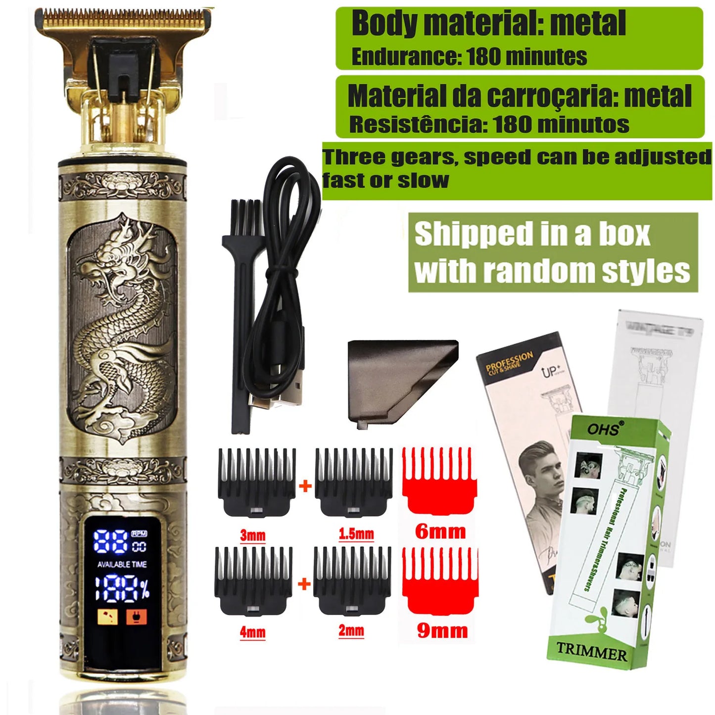 T9 Professional Hair Clipper - Electric Trimmer for Men