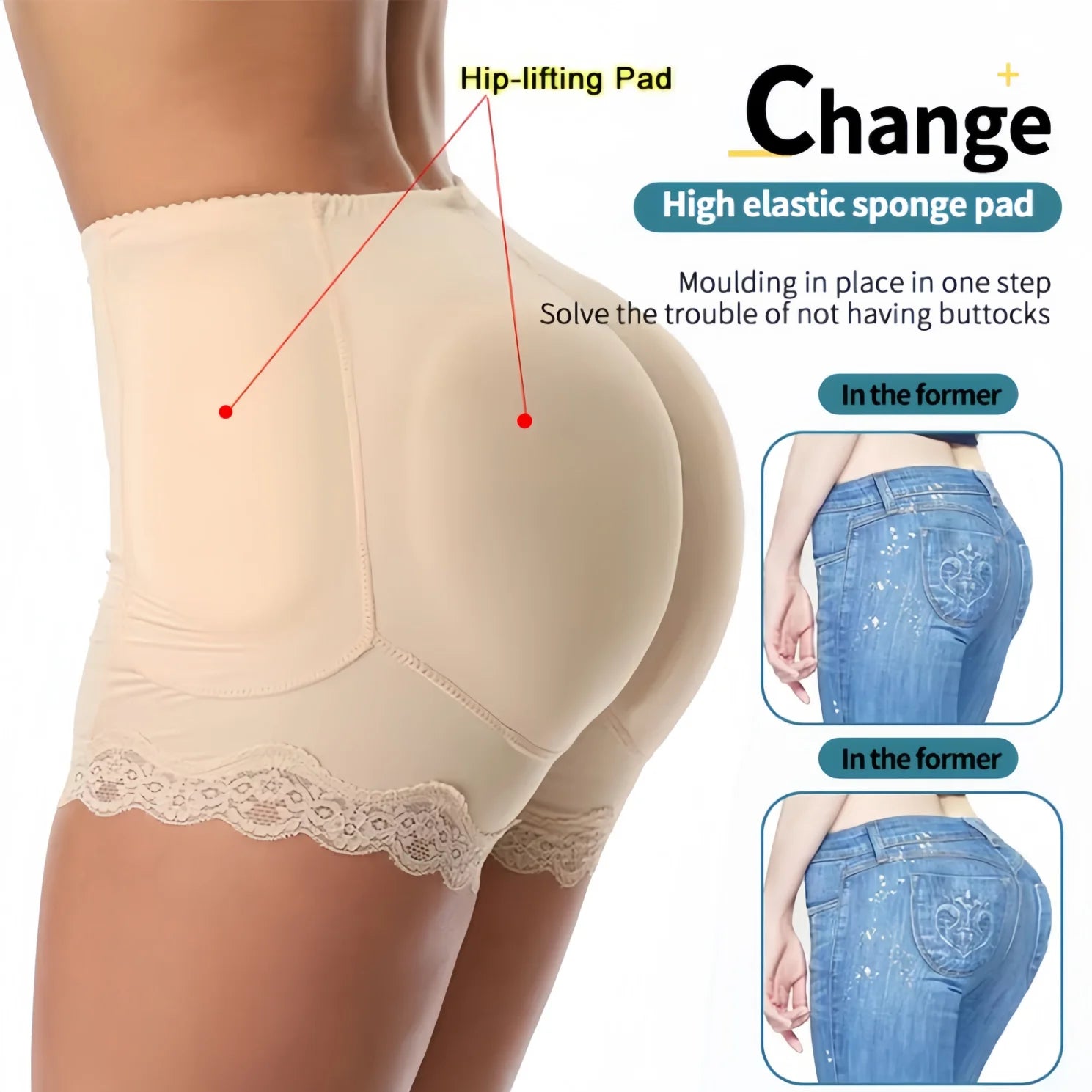 Padded Butt lifter Corrective Underwear Butt Enhancer Body Shaper Modeling Strap Fake Hip Shapwear Underwear Push Up Panties