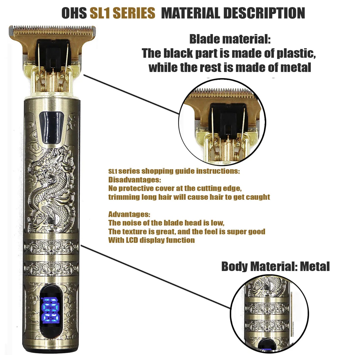 T9 Professional Hair Clipper - Electric Trimmer for Men