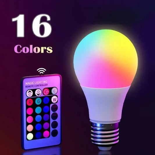 RGB LED Smart Bulb - 16 Colors with Remote Control