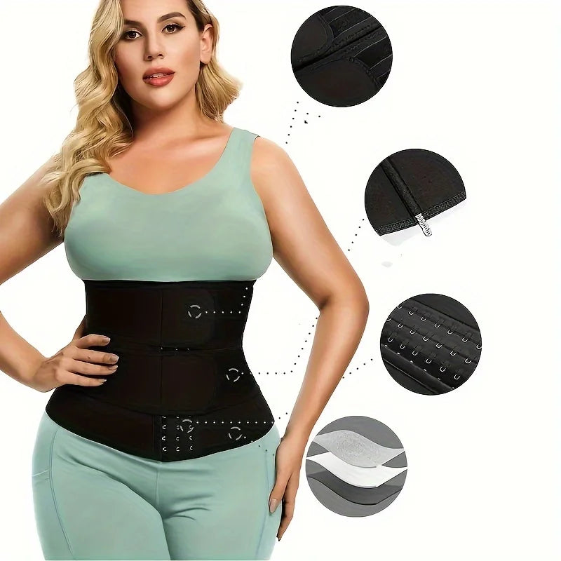 Women Shaping Casual Sports Postpartum Fitness Double Belt Adjustable Triple Hook Waist Trainer Belt for Cross Border